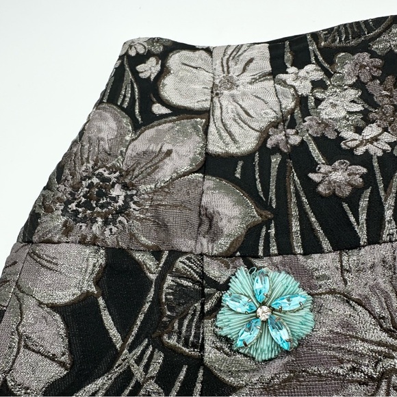 DOLCE & GABBANA Floral Brocade Mini Skirt, Gray - Picture 6 of 12
